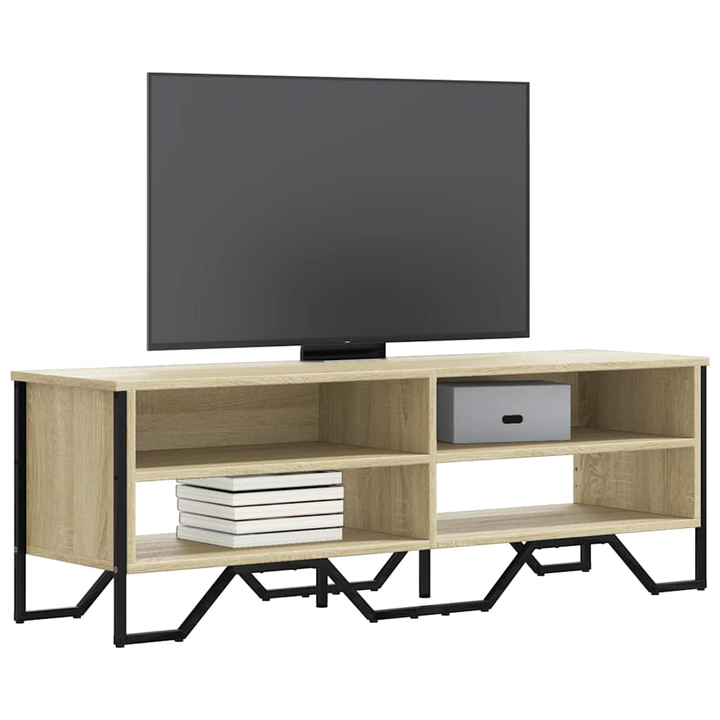 Meuble TV 122x34x41 cm – Bois d'ingénierie & métal