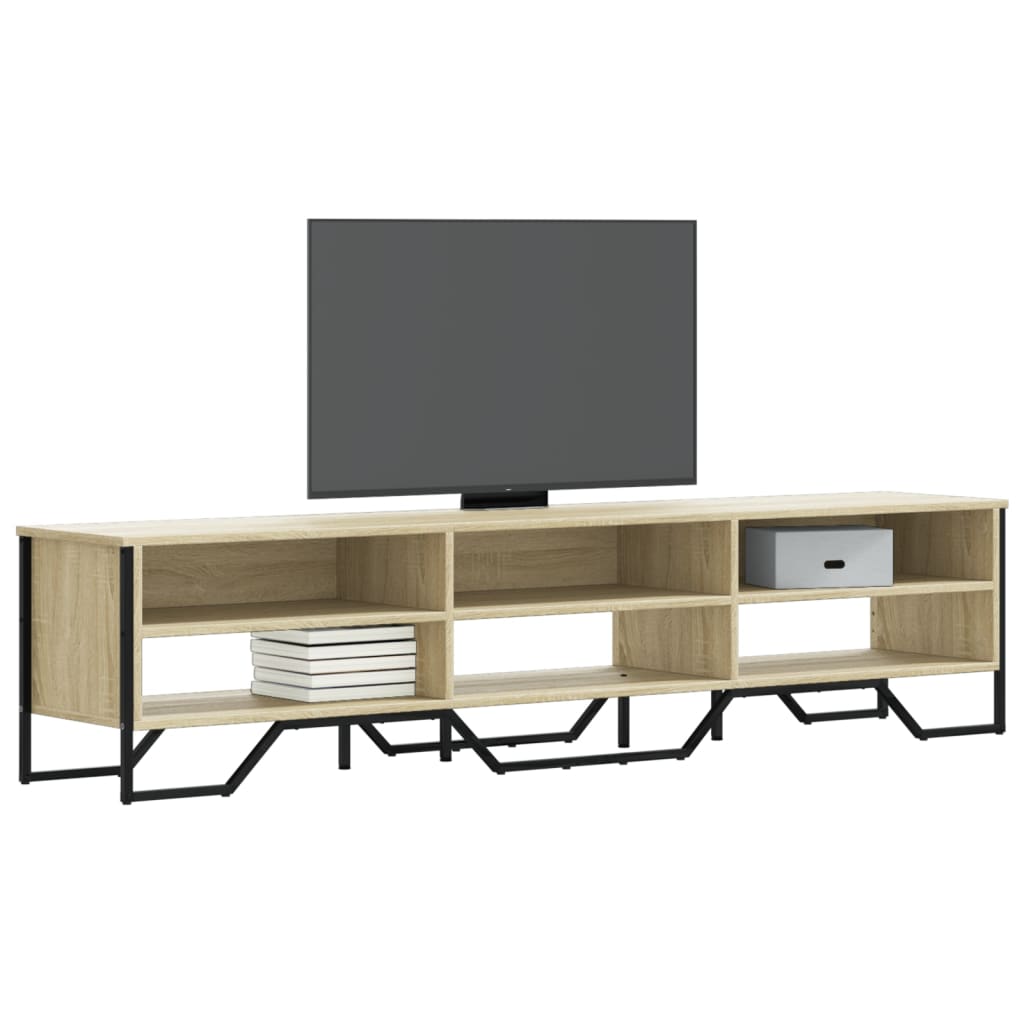 Meuble TV 122x34x41 cm – Bois d'ingénierie & métal