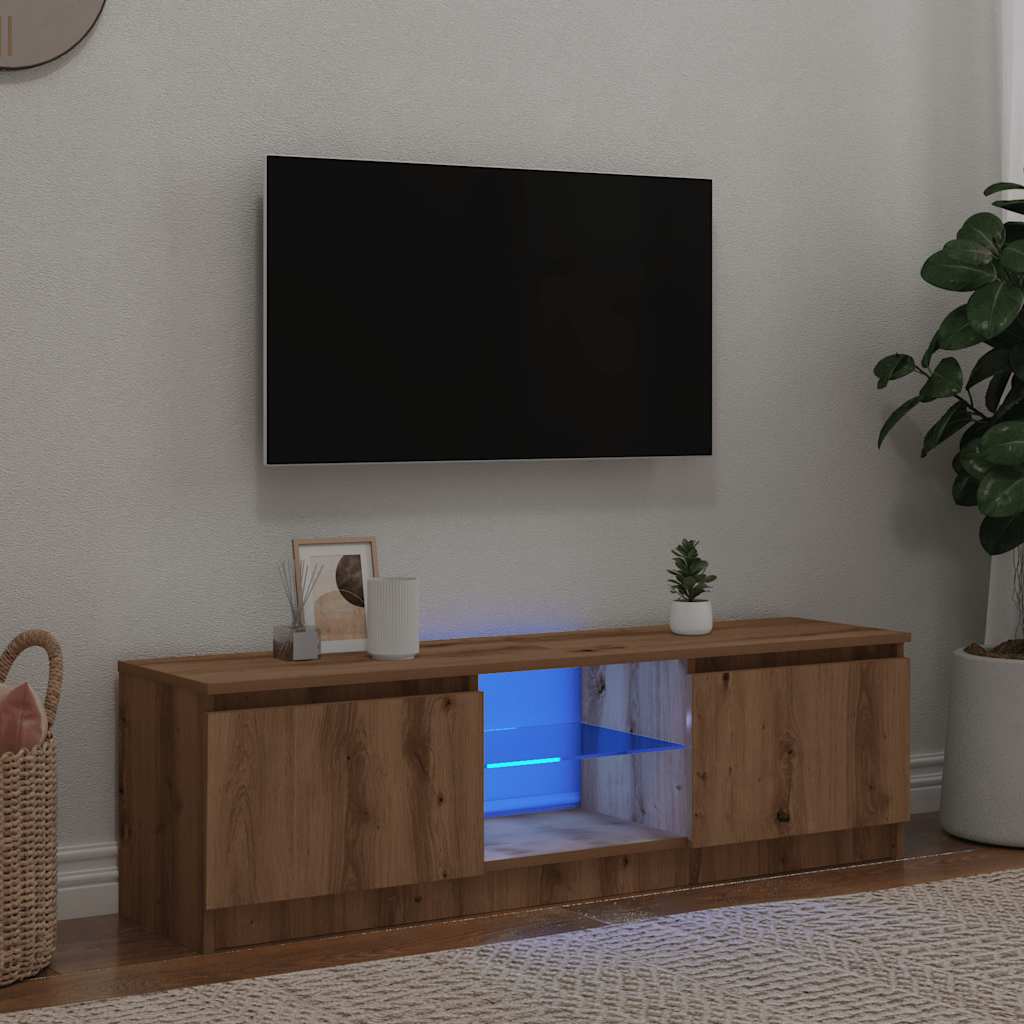 Meuble TV avec Éclairage LED – 120x30x36 cm – Finition Magnifique
