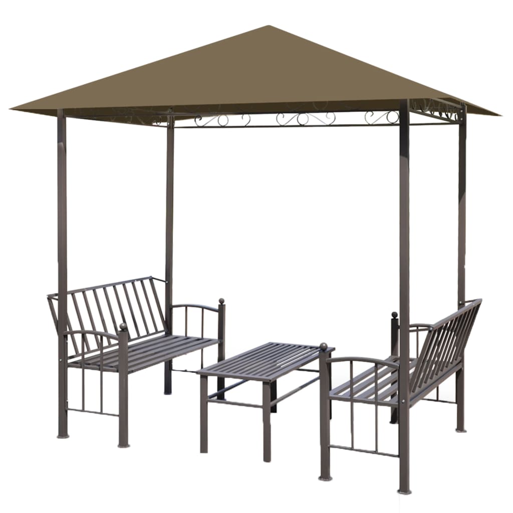 Chapiteau de jardin avec table et bancs 2,5x1,5x2,4 m Anthracite