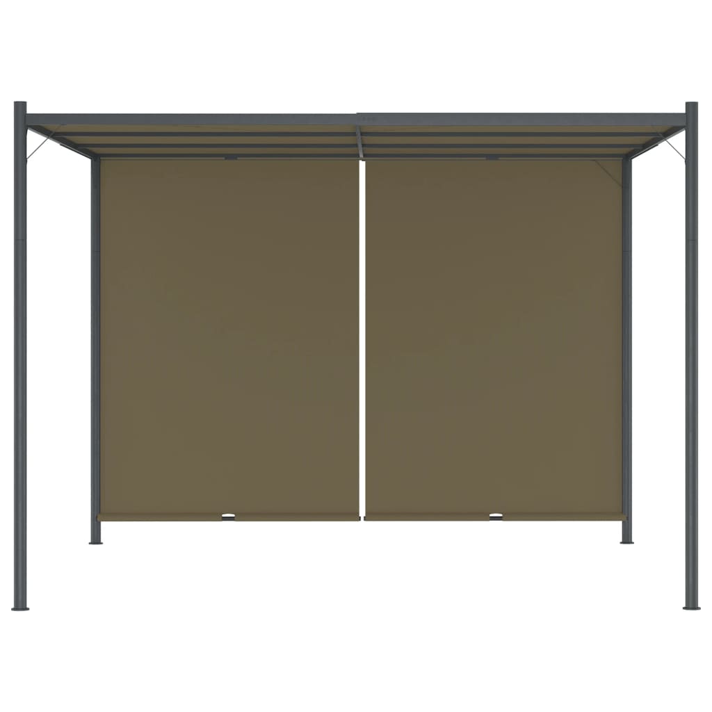 Pergola de Jardin avec Auvent Rétractable Taupe 3x3 m– Élégance et Confort sur Mesure