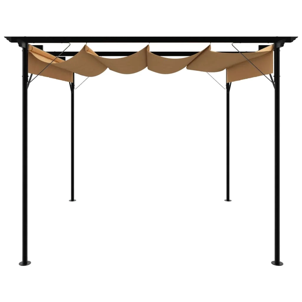 Pergola Élégance Taupe 3x3 m – Toit Rétractable Acier Premium
