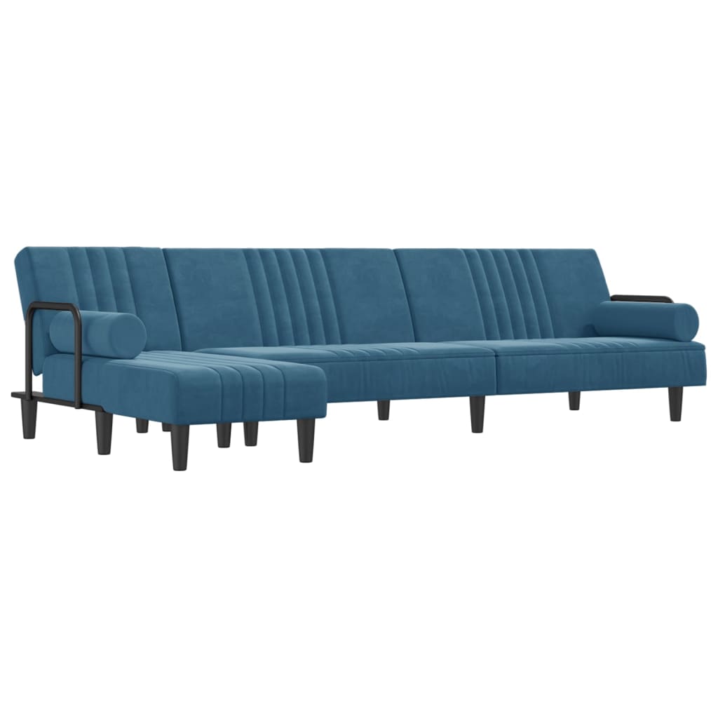 Canapé-Lit en Forme de L – Velours Doux & Polyvalent