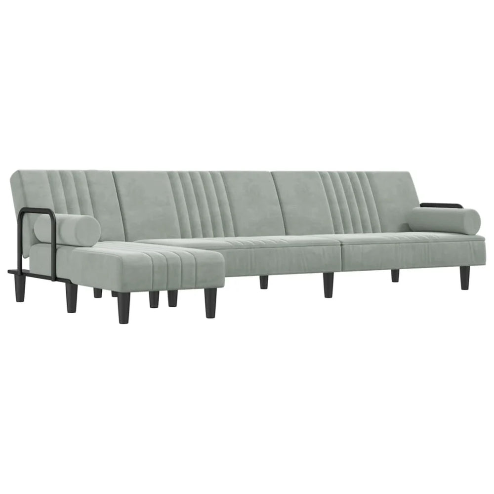 Canapé-Lit en Forme de L – Velours Doux & Polyvalent
