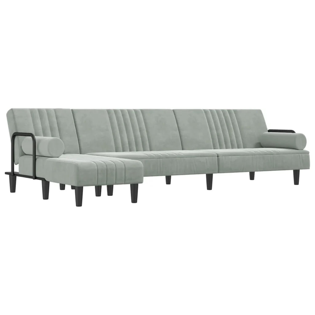 Canapé-Lit en Forme de L – Velours Doux & Polyvalent