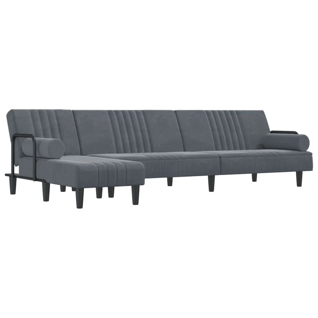 Canapé-Lit en Forme de L – Velours Doux & Polyvalent