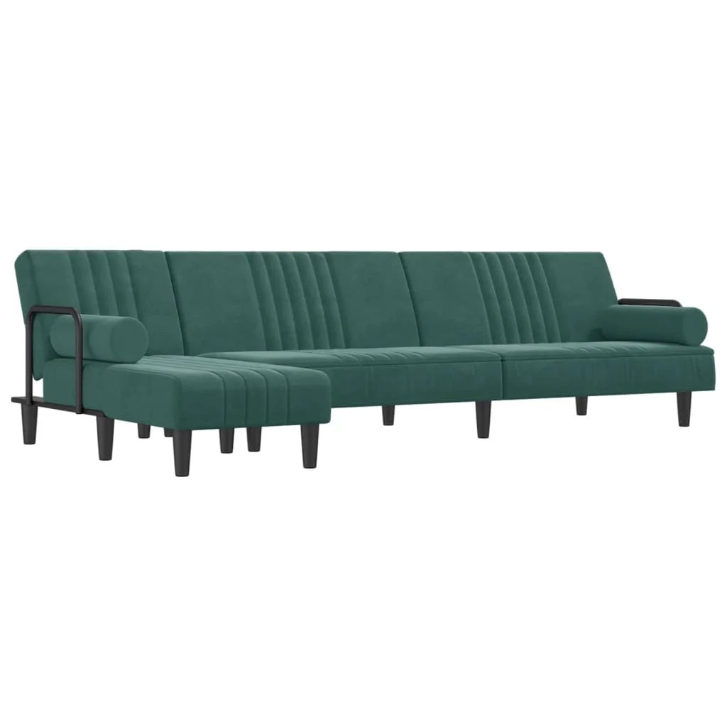 Canapé-Lit en Forme de L – Velours Doux & Polyvalent