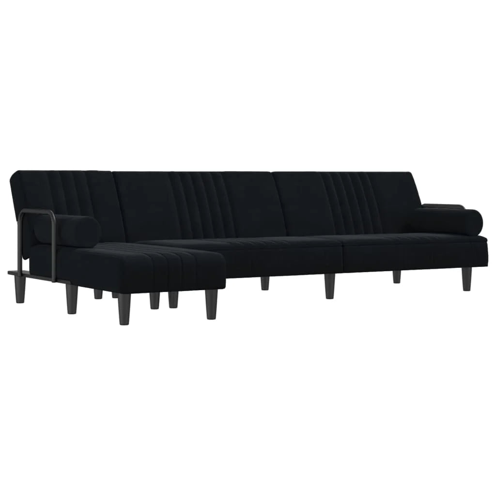 Canapé-Lit en Forme de L – Velours Doux & Polyvalent
