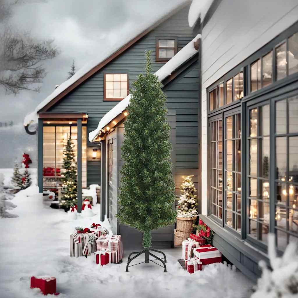 Sapin de Noël Artificiel Mince Flocon de Neige – Design Réaliste