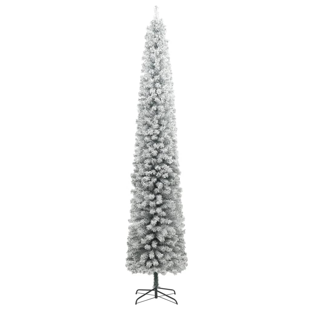 Sapin de Noël Artificiel Mince Flocon de Neige – Design Réaliste