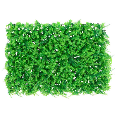 Mur végétal Clôture Feuilles de Fougère Artificielles - Lot de 6 - Vert 40 × 60 cm