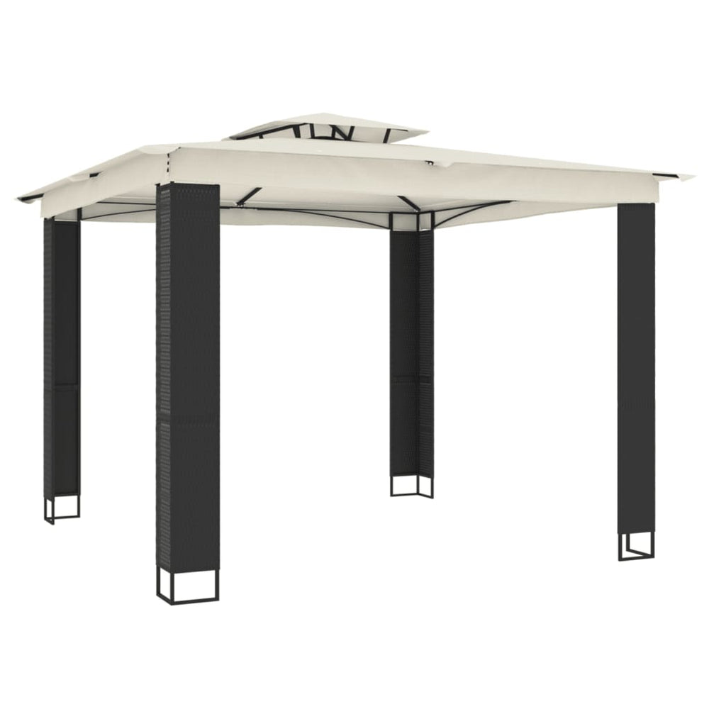 Tonnelle à double toit anthracite 2,94 × 2,94 m acier