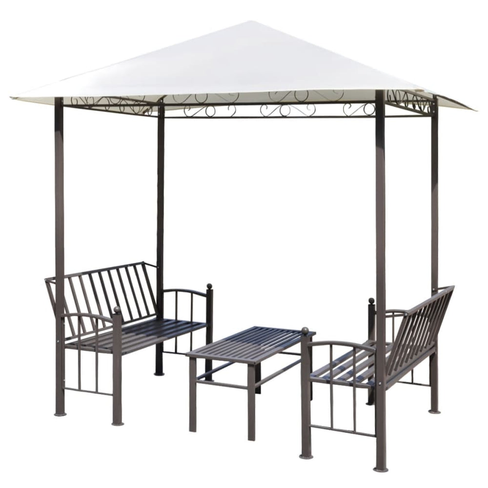 Chapiteau de jardin avec table et bancs 2,5 × 1,5 × 2,4 m Anthracite