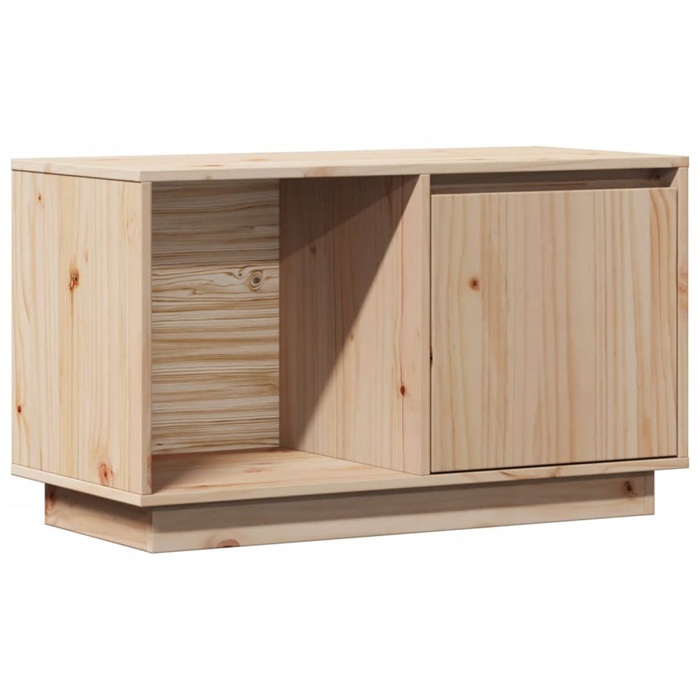 Meuble TV en Bois Massif 74 × 35 × 44 cm – Design Épuré et Naturel