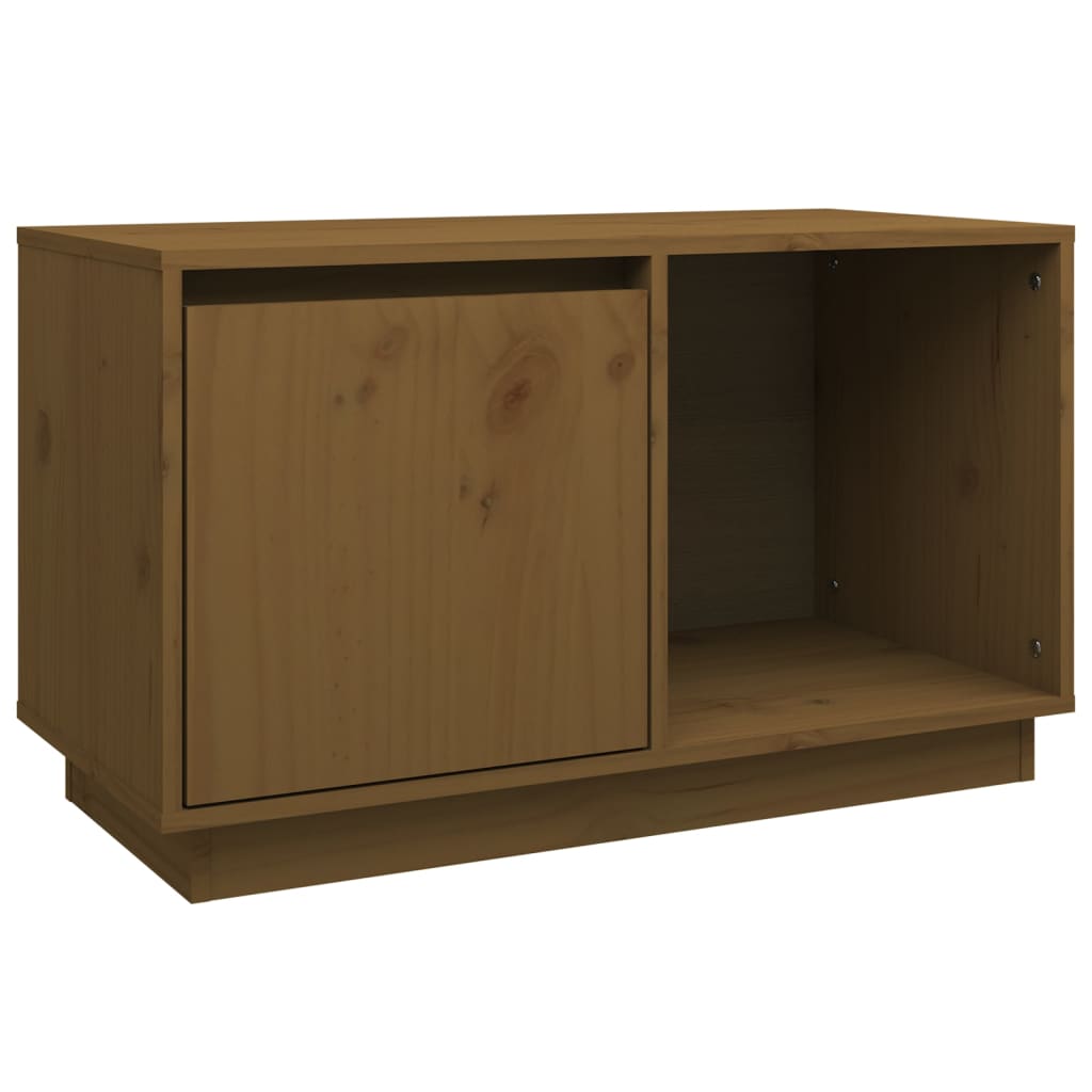 Meuble TV en Bois Massif 74x35x44 cm – Design Épuré et Naturel