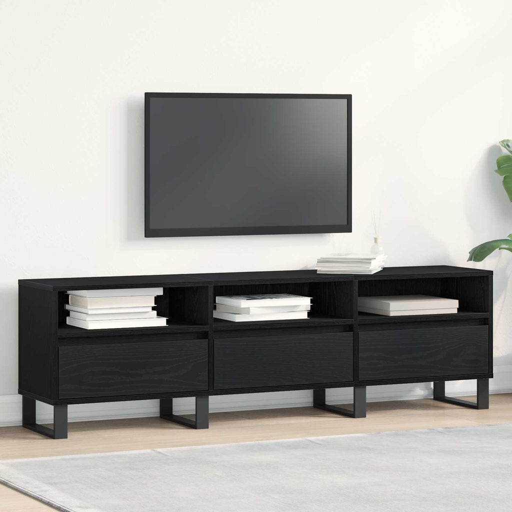 Meuble TV – 150x30x44,5 cm – 6 Compartiments, Pieds en Fer