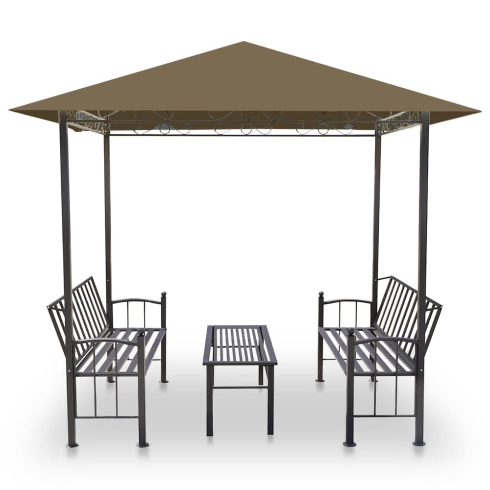 Chapiteau de jardin avec table et bancs 2,5 × 1,5 × 2,4 m Anthracite