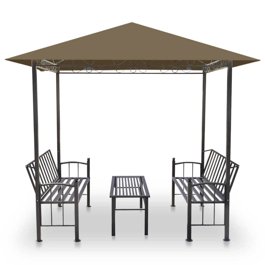 Chapiteau de jardin avec table et bancs 2,5x1,5x2,4 m Anthracite