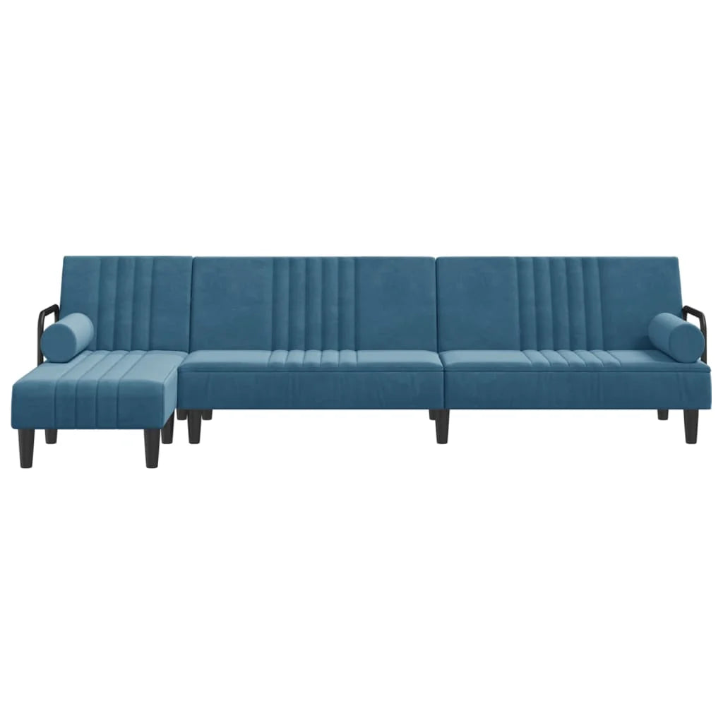 Canapé-Lit en Forme de L – Velours Doux & Polyvalent