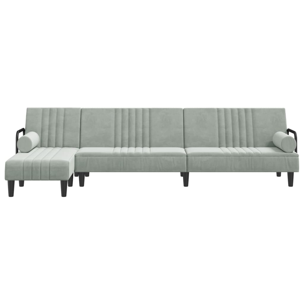 Canapé-Lit en Forme de L – Velours Doux & Polyvalent