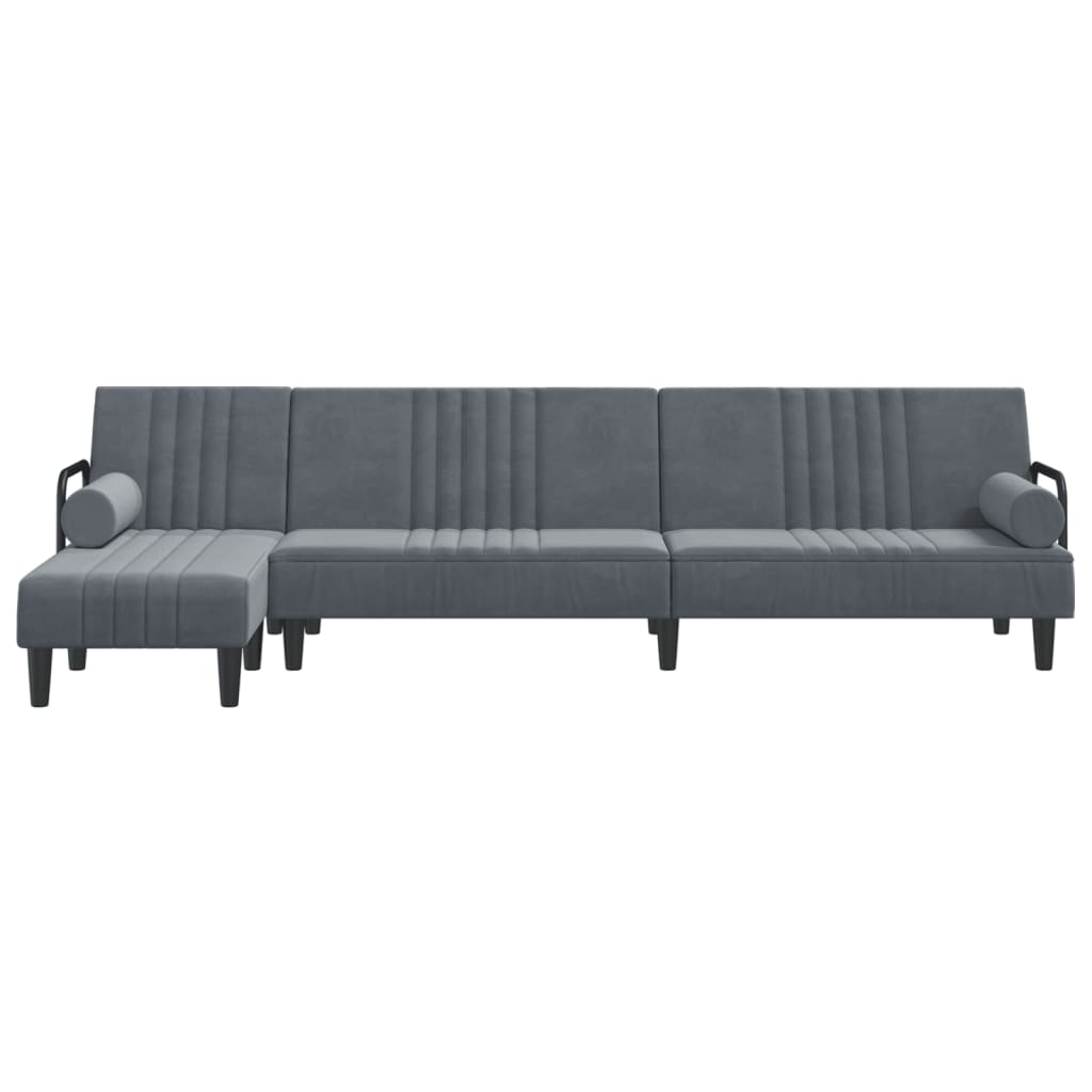 Canapé-Lit en Forme de L – Velours Doux & Polyvalent