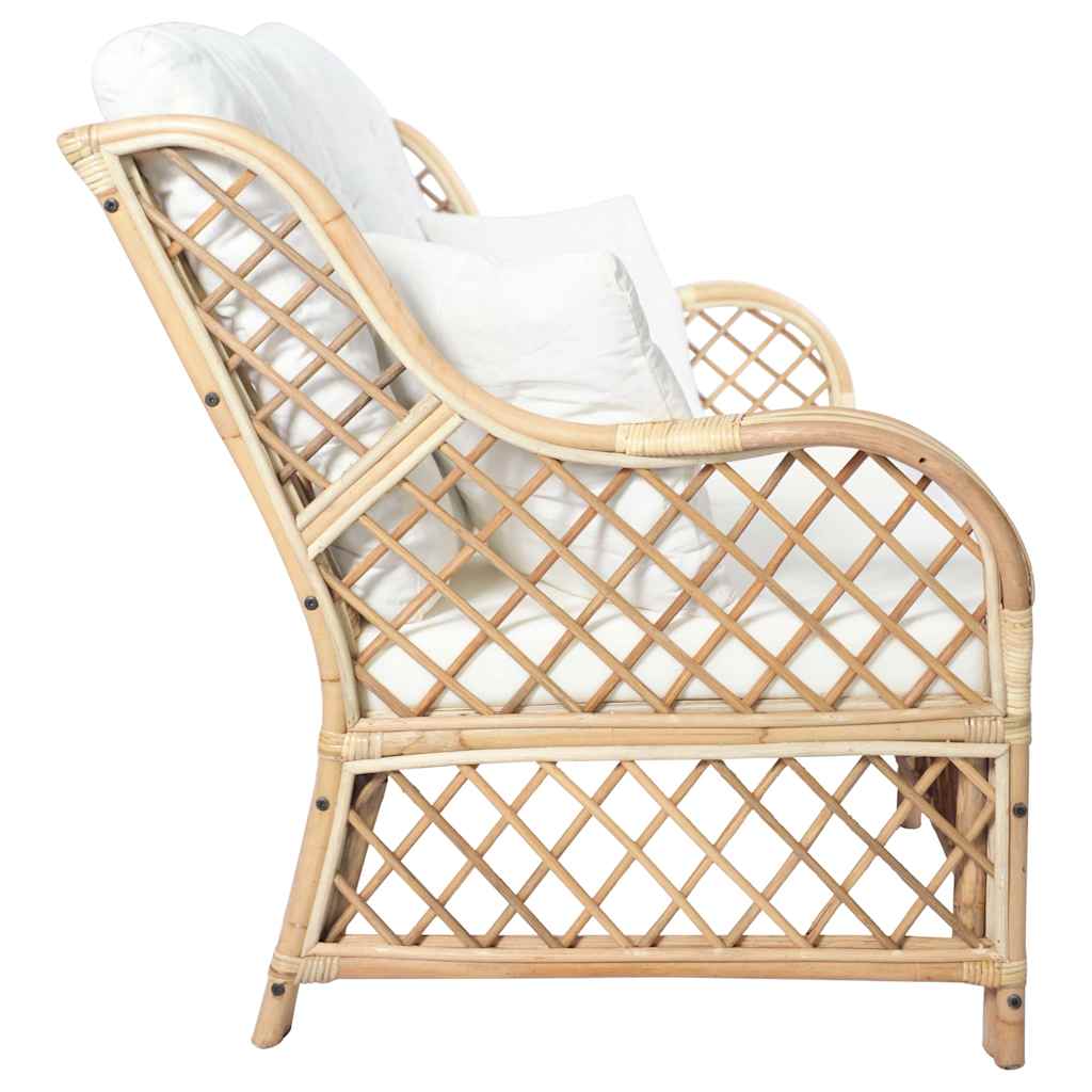 Canapé 2 Places en Rotin Naturel – Élégance et Confort Authentique