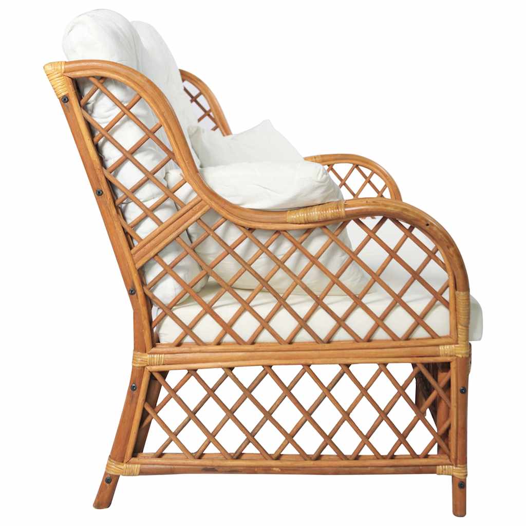 Canapé 2 Places en Rotin Naturel – Élégance et Confort Authentique