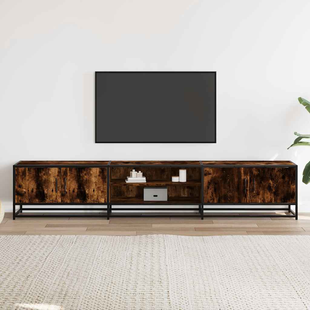 Meuble TV Industriel 180 cm – Bois & Métal – Grand Espace de Rangement