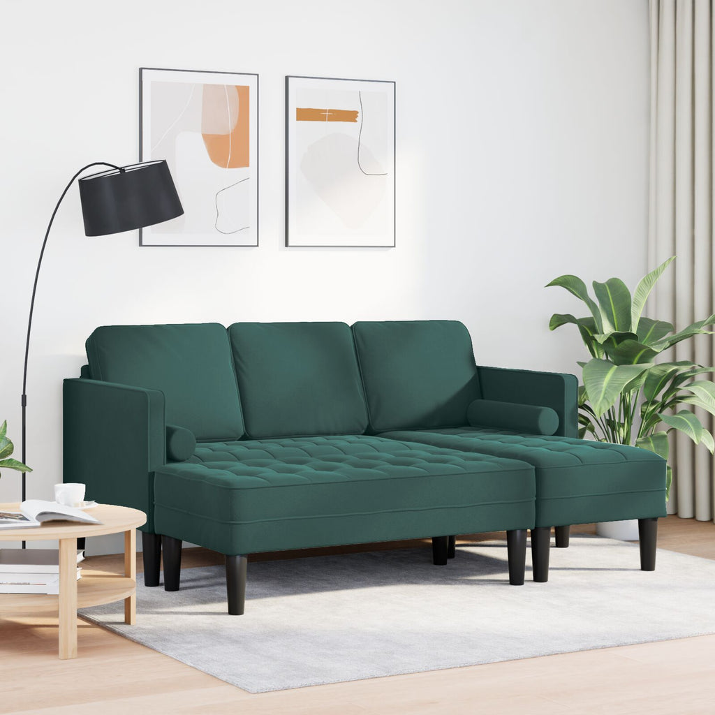 Canapé de Jardin avec Banc et Coussins – Siège en L Velours