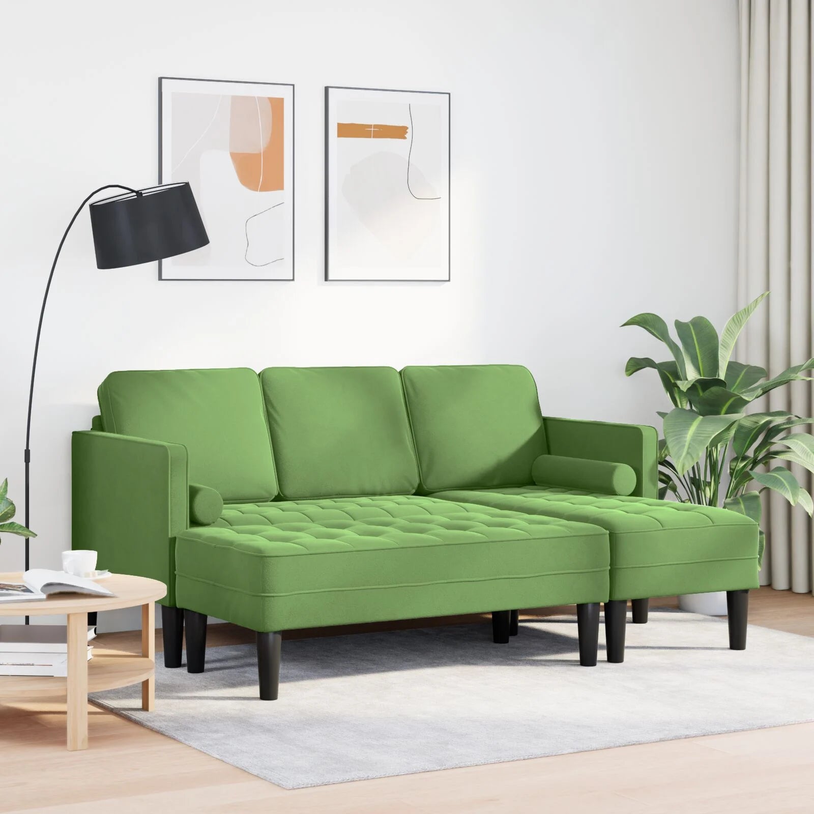 Canapé de Jardin avec Banc et Coussins – Siège en L Velours