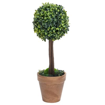 2pcs Artificial Boxwood Plants with Pots - Natural Elegance for Indoor &amp; Outdoor