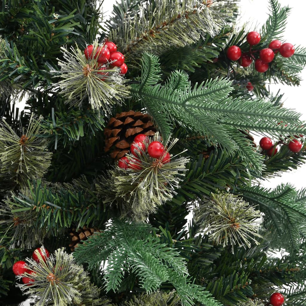 Sapin de Noël artificiel avec pommes de pin et baies – 195 ou 225 cm