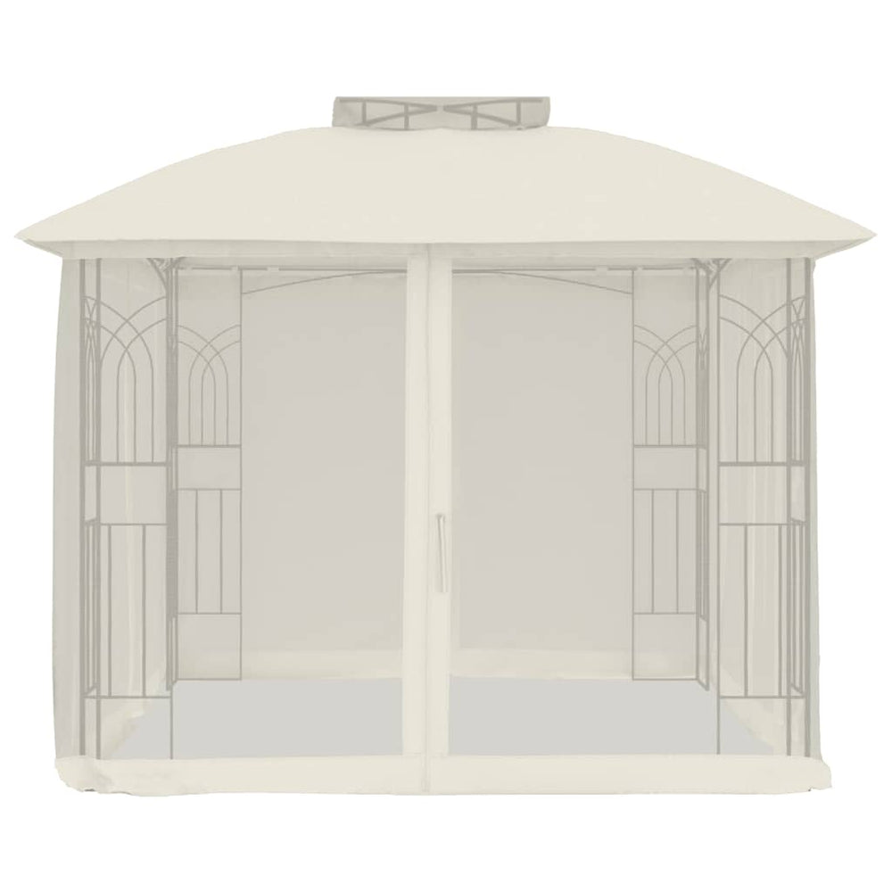 Tonnelle de Jardin avec Double Toit et Parois en Filet – Cadre Acier