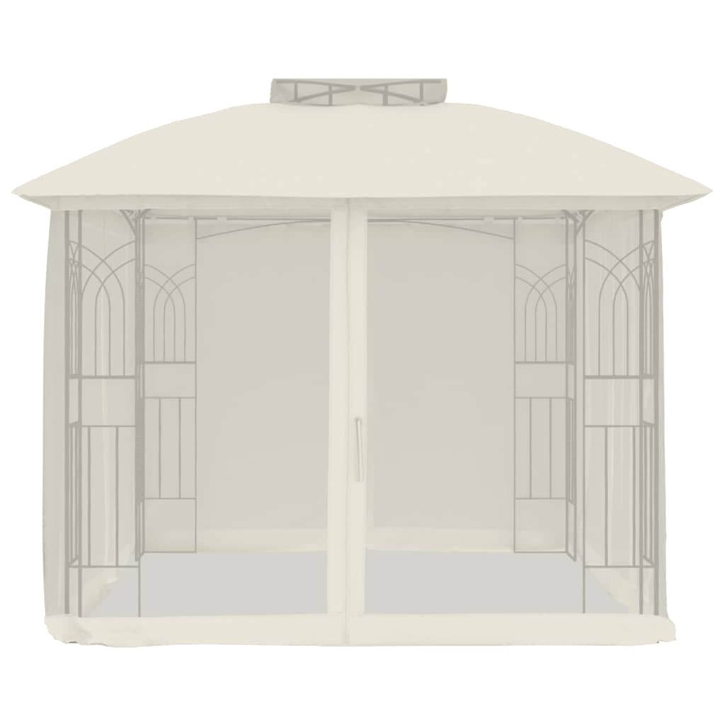 Tonnelle de Jardin avec Double Toit et Parois en Filet – Cadre Acier