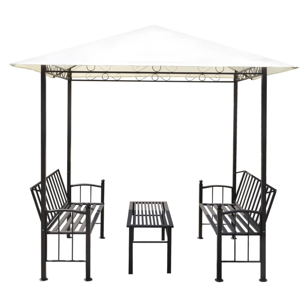 Chapiteau de jardin avec table et bancs 2,5 × 1,5 × 2,4 m Anthracite