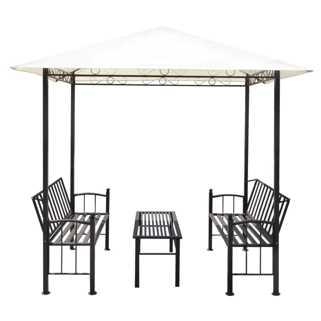 Chapiteau de jardin avec table et bancs 2,5x1,5x2,4 m Anthracite