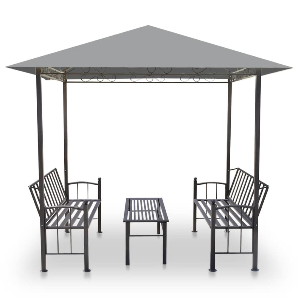Chapiteau de jardin avec table et bancs 2,5 × 1,5 × 2,4 m Anthracite