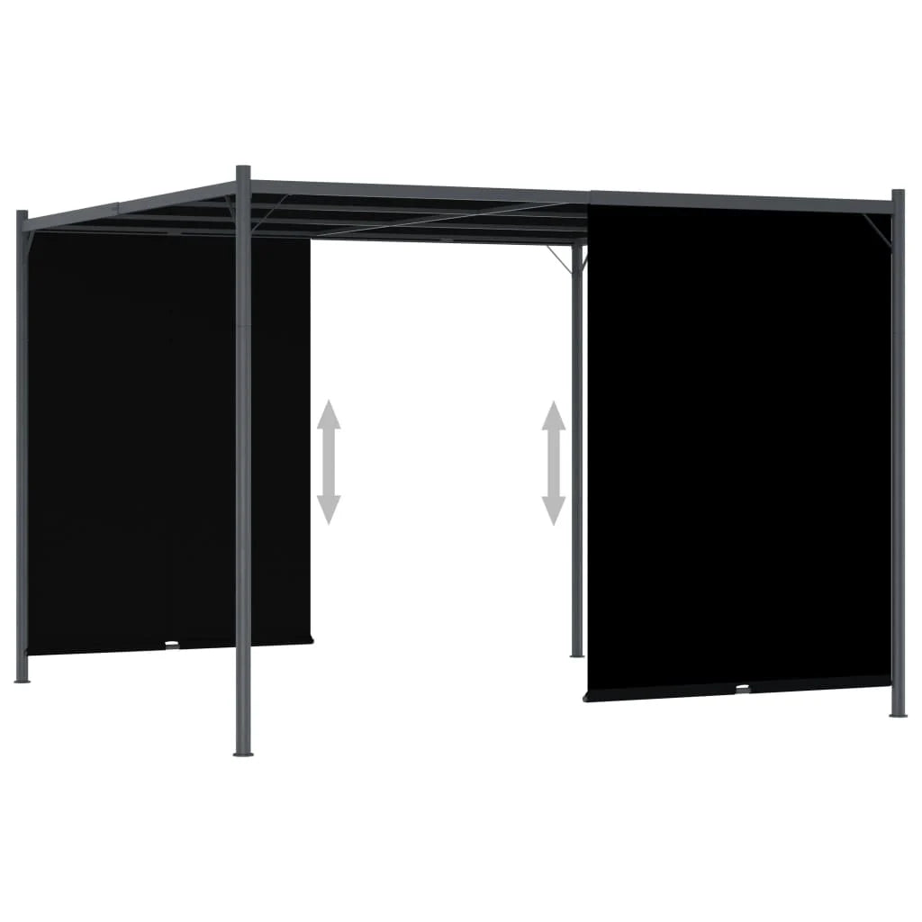 Pergola de Jardin avec Auvent Rétractable Taupe 3x3 m– Élégance et Confort sur Mesure