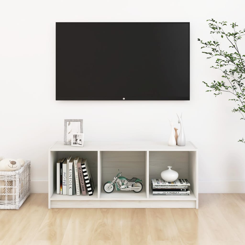 Meuble TV en Bois Massif – 104 cm – Élégance & Rangement Pratique