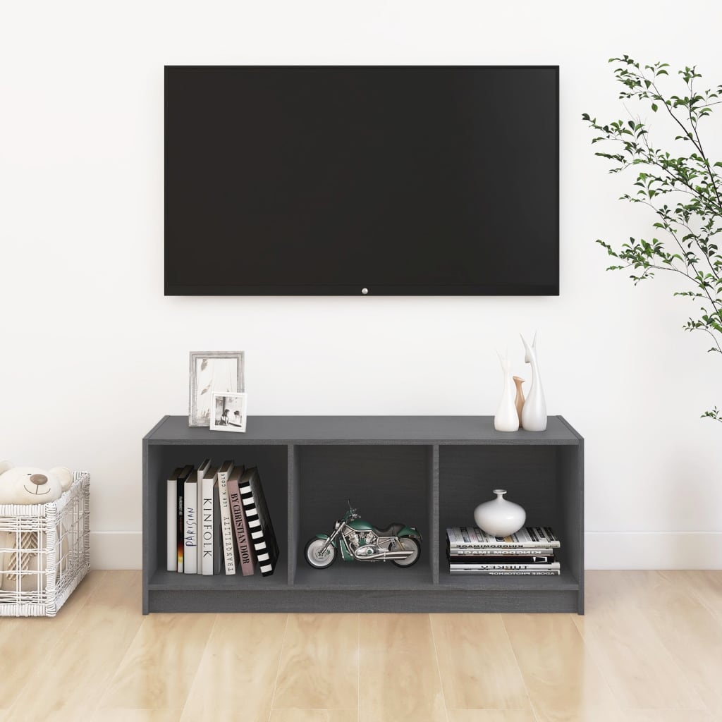 Meuble TV en Bois Massif – 104 cm – Élégance & Rangement Pratique