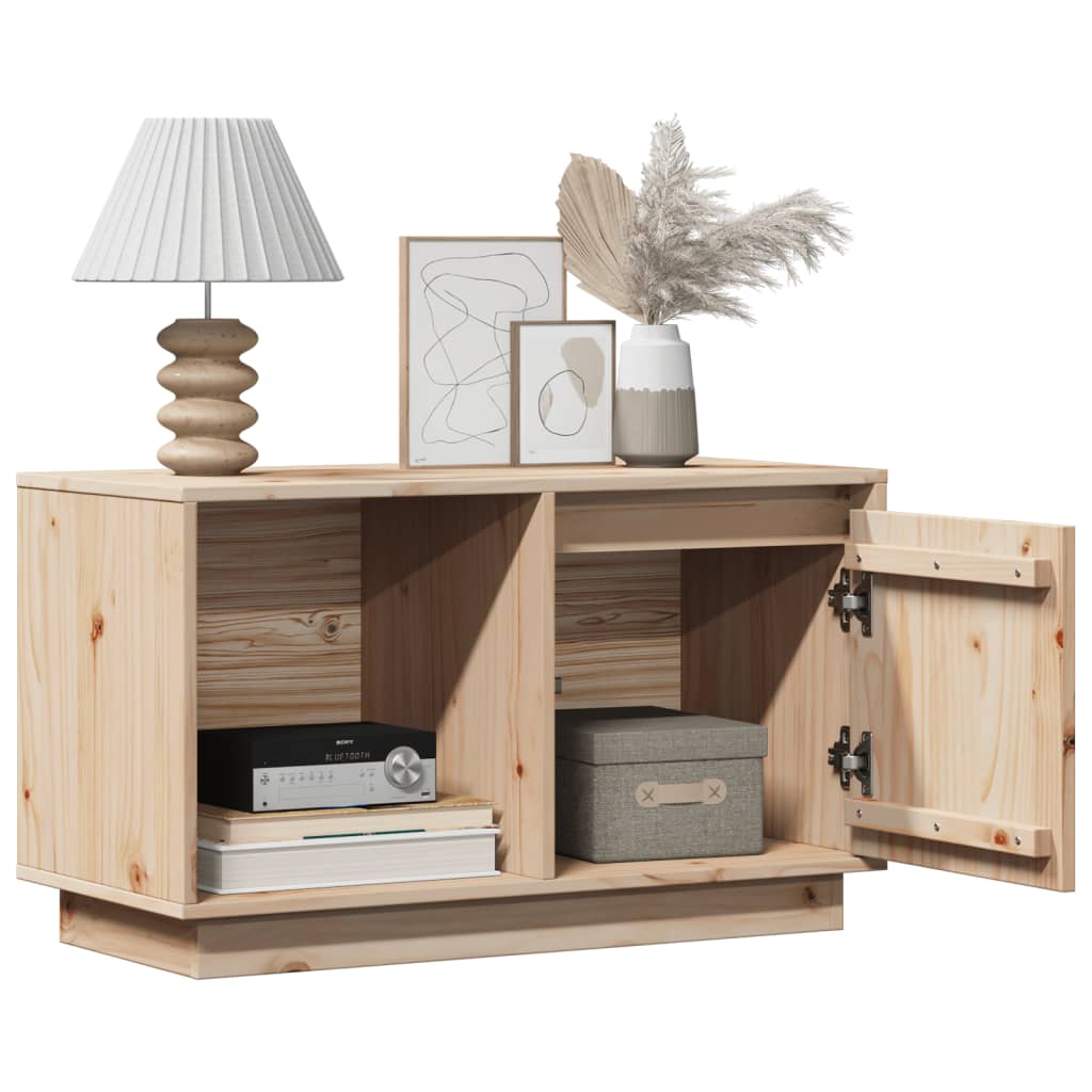 Meuble TV en Bois Massif 74x35x44 cm – Design Épuré et Naturel