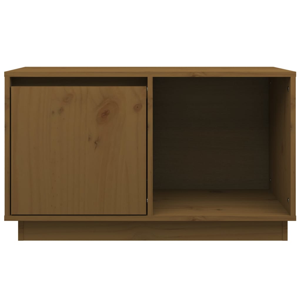 Meuble TV en Bois Massif 74x35x44 cm – Design Épuré et Naturel