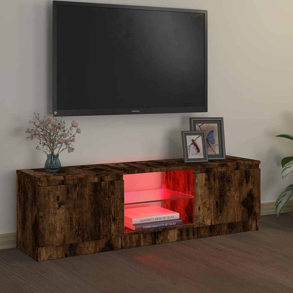 Meuble TV avec Éclairage LED – 120x30x36 cm – Finition Magnifique