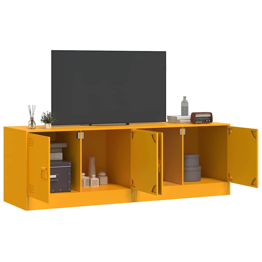 Meuble TV en Acier – 67x39x44 cm – Design Industriel et Compact