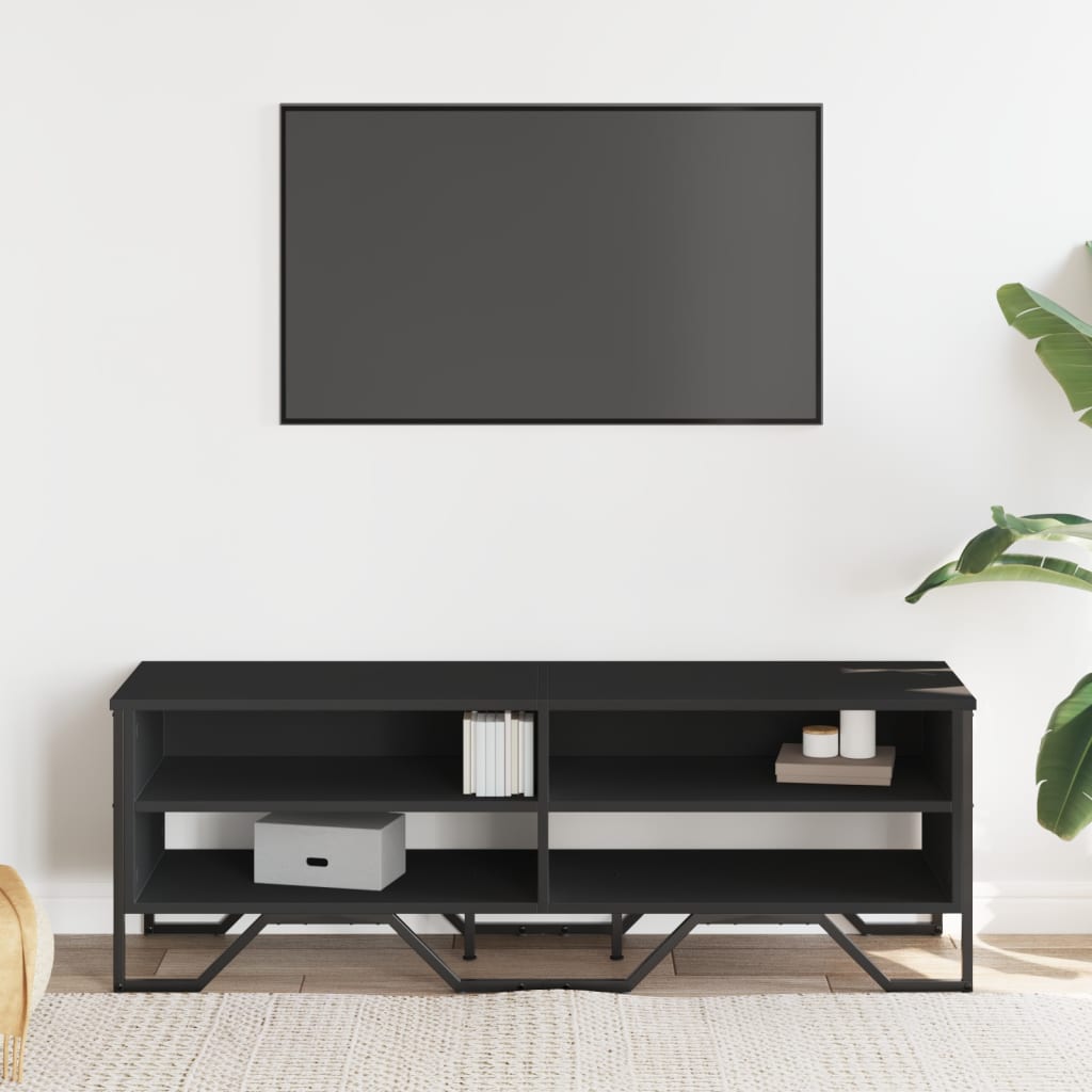Meuble TV 122x34x41 cm – Bois d'ingénierie & métal