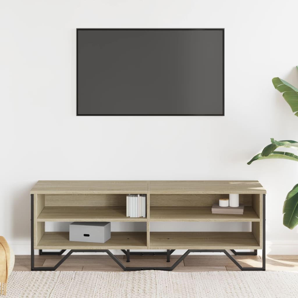 Meuble TV 122x34x41 cm – Bois d'ingénierie & métal