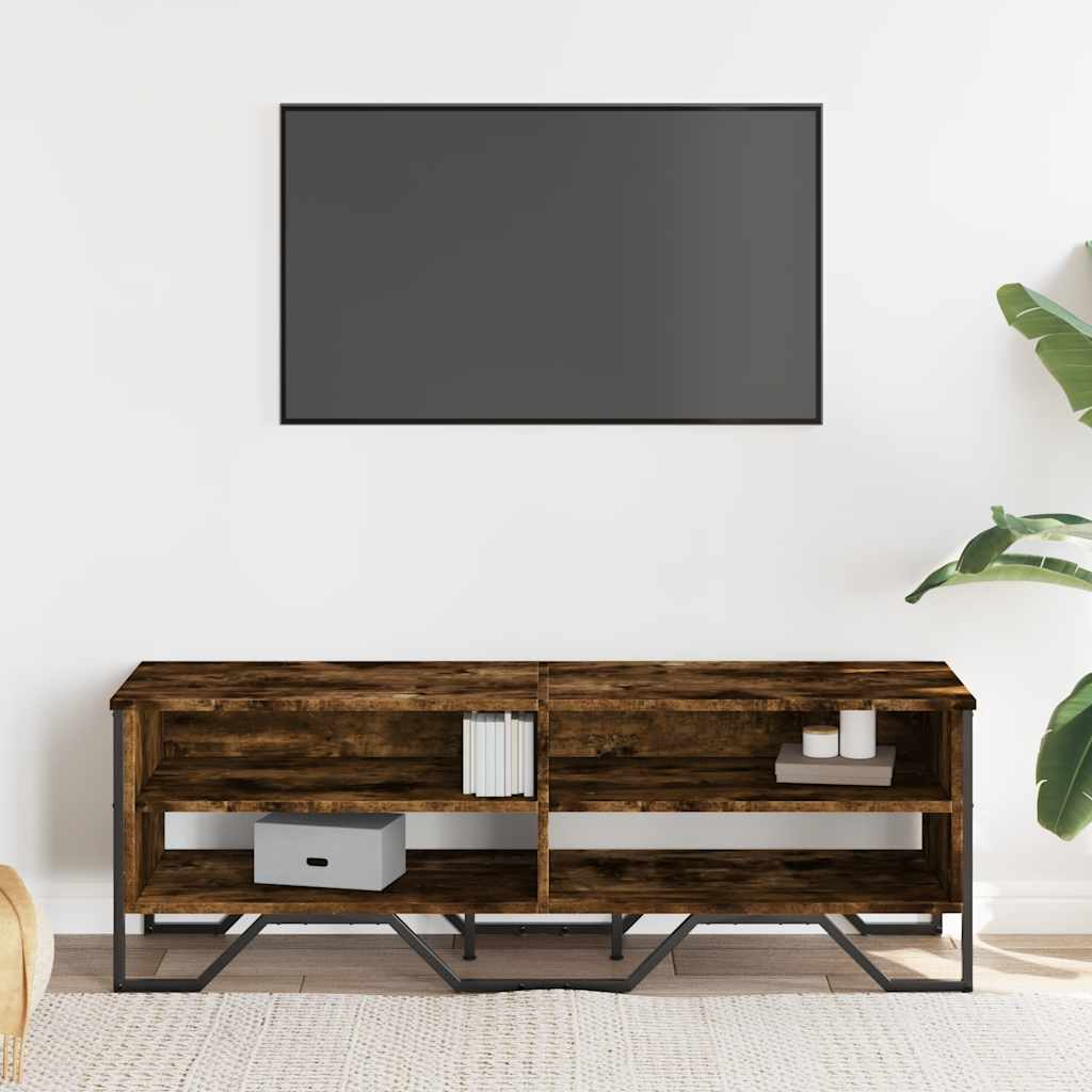 Meuble TV 122x34x41 cm – Bois d'ingénierie & métal