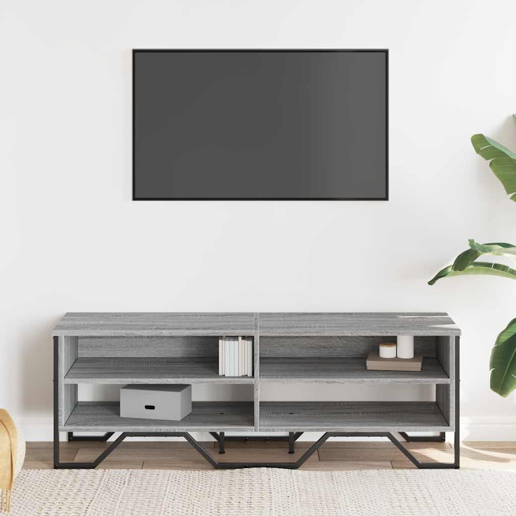 Meuble TV 122x34x41 cm – Bois d'ingénierie & métal