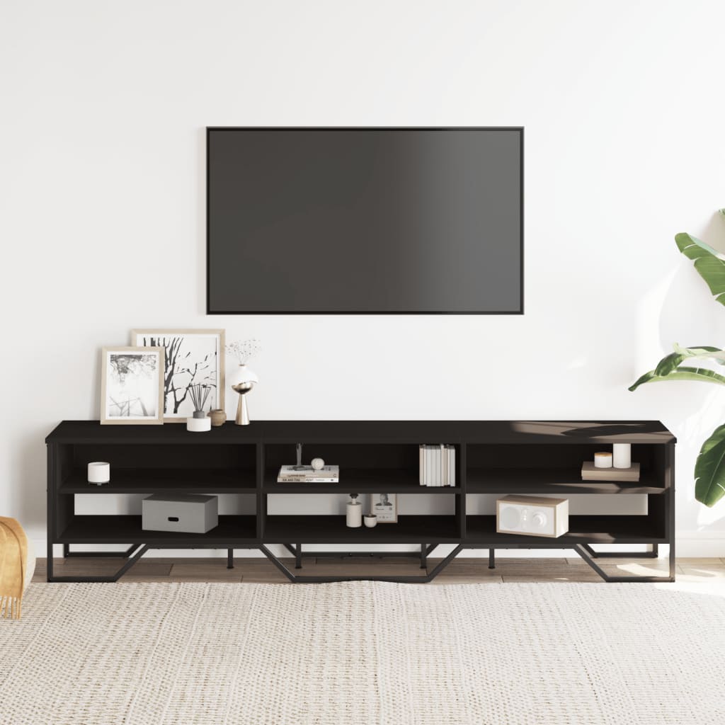 Meuble TV 122x34x41 cm – Bois d'ingénierie & métal