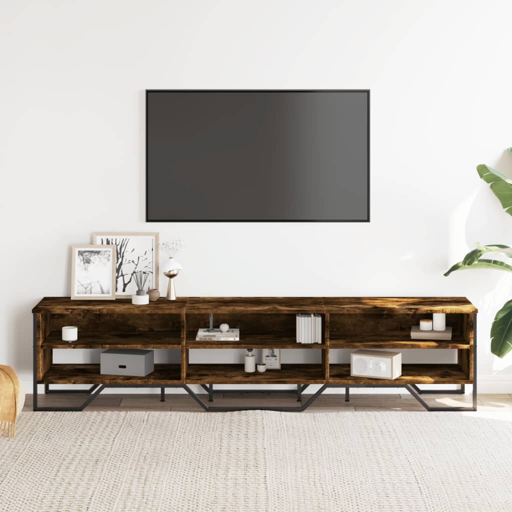 Meuble TV 122x34x41 cm – Bois d'ingénierie & métal